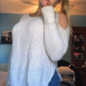 Brown sweater with shoulder holes